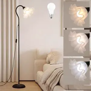 Flower Standing Floor Lamp Adjustable Height Flexible Bendable Floor Lamp Whimsical Cute Floral Floor Reading Lamp Short Black Floor Lamp Corner Lamp for Living Room Bedroom Office (Black-1) Flower Standing Floor Lamp Adjustable Height Flexible Bendable Floor Lamp Whimsical Cute Floral Floor Reading Lamp Short Black Floor Lamp Corner Lamp for Living Room Bedroom Office (Black-1)