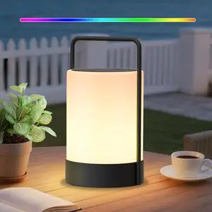 Solar Lantern LED Outdoor Waterproof Table Lamp Cordless Metal Frame IP44 Weather Resistant RGB and Warm White 7-15H Battery Life for Indoor Outdoor Patio Camping Restaurant Terrace By the Pool Solar Lantern LED Outdoor Waterproof Table Lamp Cordless Metal Frame IP44 Weather Resistant RGB and Warm White 7-15H Battery Life for Indoor Outdoor Patio Camping Restaurant Terrace By the Pool