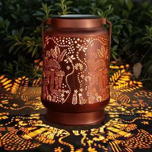 Outdoor Solar Lanterns Waterproof - Metal Hanging Solar Lights Outdoor Decorative, Solar Powered LED Lantern Lamp for Patio Yard Garden Decor for Outside (1 Pack, Mushroom Shape) Outdoor Solar Lanterns Waterproof - Metal Hanging Solar Lights Outdoor Decorative, Solar Powered LED Lantern Lamp for Patio Yard Garden Decor for Outside (1 Pack, Mushroom Shape)