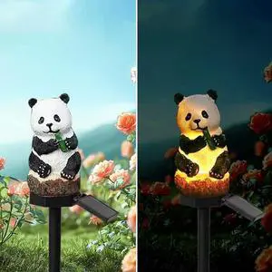 Solar Energy Panda Light, Garden Decoration Resin Cute Animal Ground Lamp Wireless Dusk to Dawn LED Sconce Lights Waterproof. Solar Energy Panda Light, Garden Decoration Resin Cute Animal Ground Lamp Wireless Dusk to Dawn LED Sconce Lights Waterproof.