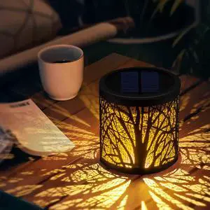 Solar Table Lantern Outdoor Waterproof - Solar Tree Lights Metal Decorative Solar Powered Bright LED Lights Auto Up/Off for Patio Yard Balcony Garden Decor Solar Table Lantern Outdoor Waterproof - Solar Tree Lights Metal Decorative Solar Powered Bright LED Lights Auto Up/Off for Patio Yard Balcony Garden Decor