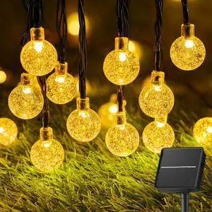 Solar String Lights Outdoor 60 LED 36FT with 8 Lighting Modes, Waterproof Solar Powered Crystal Globe Patio Lights for Garden Yard Porch Wedding Party Decor (Warm White) Solar String Lights Outdoor 60 LED 36FT with 8 Lighting Modes, Waterproof Solar Powered Crystal Globe Patio Lights for Garden Yard Porch Wedding Party Decor (Warm White)