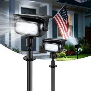 Solar Lights Outdoor Waterproof IP65, 360° Rotation Solar Spot Lights Outdoor, Long Last 2 Lighting Modes Solar Powered Garden Yard Spot Solar Lights for Outside Landscape 2 Pack (Cool White) Solar Lights Outdoor Waterproof IP65, 360° Rotation Solar Spot Lights Outdoor, Long Last 2 Lighting Modes Solar Powered Garden Yard Spot Solar Lights for Outside Landscape 2 Pack (Cool White)