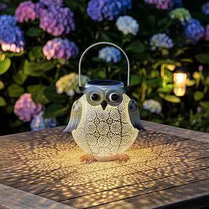 1 Pack Hanging Solar Lanterns - Garden Light Waterproof Metal Decorative Solar Lantern Lights Outdoor for Patio Yard Table Pathway (White owl 1pk) 1 Pack Hanging Solar Lanterns - Garden Light Waterproof Metal Decorative Solar Lantern Lights Outdoor for Patio Yard Table Pathway (White owl 1pk)