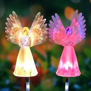 2 Packs of LED Solar Angel Ground Lights, Colorful Outdoor Courtyard Decoration Floor Angel Lamps, Wireless Twilight to Dawn Waterproof Garden Landscape Light. 2 Packs of LED Solar Angel Ground Lights, Colorful Outdoor Courtyard Decoration Floor Angel Lamps, Wireless Twilight to Dawn Waterproof Garden Landscape Light.