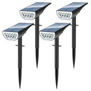 Solar Spot Lights Outdoor Waterproof, Solar Landscape Lights Outdoor IP65 Waterproof, 3 Brightness Modes Dusk to Dawn Solar Spotlight Outdoor for Yard Garden Pathway Tree, Cool White, 4 Pack Solar Spot Lights Outdoor Waterproof, Solar Landscape Lights Outdoor IP65 Waterproof, 3 Brightness Modes Dusk to Dawn Solar Spotlight Outdoor for Yard Garden Pathway Tree, Cool White, 4 Pack