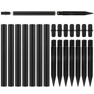 8 Sets Flame Lamp Extension Kit for Solar Torches, Ground Stakes and Joint Connectors to Elevate Outdoor Lighting, Black Adapters for Garden, Backyard & Landscape Decor 8 Sets Flame Lamp Extension Kit for Solar Torches, Ground Stakes and Joint Connectors to Elevate Outdoor Lighting, Black Adapters for Garden, Backyard & Landscape Decor