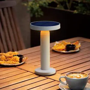 Round Solar Table Lamp Portable LED Light with USB-C Charging & Solar Panel Waterproof, Stepless Dimming for Outdoor/Indoor Use Sand, 1 Pack Round Solar Table Lamp Portable LED Light with USB-C Charging & Solar Panel Waterproof, Stepless Dimming for Outdoor/Indoor Use Sand, 1 Pack