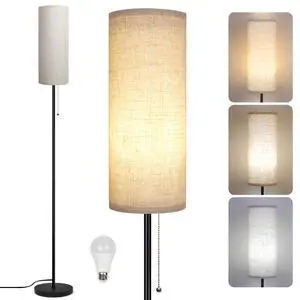 Floor Lamp for Living Room, Modern Standing Lamps with Lampshade, Minimalist Tall Lamp with Chain Switch for Living Room, LED Bulb Included (Beige Shade) Floor Lamp for Living Room, Modern Standing Lamps with Lampshade, Minimalist Tall Lamp with Chain Switch for Living Room, LED Bulb Included (Beige Shade)