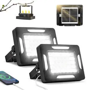 LED Solar Portable Camping Lights with Stand dimmable, 2000LM, Solar Rechargeable Work Lights with MagneticIP67 Waterproof, 5 Light Modes Portable Flood Light, Camping Lantern for Indoor Outdoor LED Solar Portable Camping Lights with Stand dimmable, 2000LM, Solar Rechargeable Work Lights with MagneticIP67 Waterproof, 5 Light Modes Portable Flood Light, Camping Lantern for Indoor Outdoor