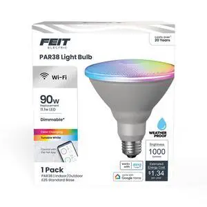 PAR38/RGBW/CA/AG 90 Watt Equiv, 2.4 GHz WiFi Only, No Hub Required, Color Changing and Tunable White PAR38/RGBW/CA/AG 90 Watt Equiv, 2.4 GHz WiFi Only, No Hub Required, Color Changing and Tunable White