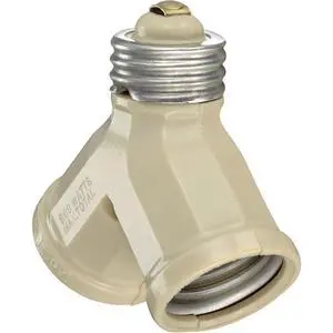 15-Amp 660-Watt Twin Light-Socket Adapter, 128-I, Ivory 15-Amp 660-Watt Twin Light-Socket Adapter, 128-I, Ivory