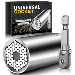 Universal Socket Tools Gifts for Men - Christmas Stocking Stuffers for Men Dad Him Husband Women Cool Stuff Ideas Gadgets Birthday Gifts for Dad Grip Socket Set (7-19mm) Sliver Universal Socket Tools Gifts for Men - Christmas Stocking Stuffers for Men Dad Him Husband Women Cool Stuff Ideas Gadgets Birthday Gifts for Dad Grip Socket Set (7-19mm) Sliver