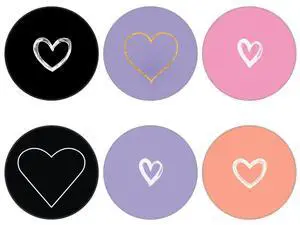 6 Pack Cellphone Phone Grip and Smartphones Stand, Collapsible Cell Phone Expanding Holder for Phone - Purple Black Orange Pink White Heart 6 Pack Cellphone Phone Grip and Smartphones Stand, Collapsible Cell Phone Expanding Holder for Phone - Purple Black Orange Pink White Heart