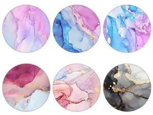 (6 Pack) Collapsible Cell Phone Grip for Smartphones,Expanding Cellphone Holder for Phone - Pink Purple Gray Marble (6 Pack) Collapsible Cell Phone Grip for Smartphones,Expanding Cellphone Holder for Phone - Pink Purple Gray Marble