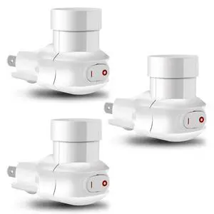 Plug in Light Socket,Standard Light Bulb Socket to Plug Outlet Adapter,Bulb Socket with Plug Include on/Off Switch for Bulb Security Camera,ETL Listed (3, White) Plug in Light Socket,Standard Light Bulb Socket to Plug Outlet Adapter,Bulb Socket with Plug Include on/Off Switch for Bulb Security Camera,ETL Listed (3, White)