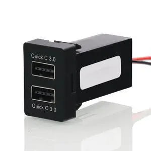 QC3.0 Dual USB Power Socket, Quick Charge Car Charger USB Adapter for Smart Phone PDA iPad iPhone Android GPS Use for Toyota QC3.0 Dual USB Power Socket, Quick Charge Car Charger USB Adapter for Smart Phone PDA iPad iPhone Android GPS Use for Toyota