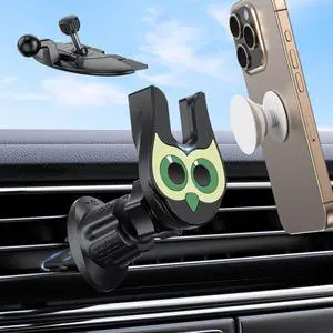 Car Phone Mount for Socket Grip, 2-in-1 Owl CD Slot and Car Vent Phone Mount Tool-Free Installation, 360°Rotation Car Phone Holder Fit Phone with Socket Grip Car Phone Mount for Socket Grip, 2-in-1 Owl CD Slot and Car Vent Phone Mount Tool-Free Installation, 360°Rotation Car Phone Holder Fit Phone with Socket Grip
