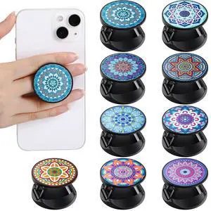 9 Pieces Cell Phone Grip Holder Collapsible Holder Colorful Self-Adhesive Finger Ring Sublimation for Smartphone and Tablets(Mandala Pattern) 9 Pieces Cell Phone Grip Holder Collapsible Holder Colorful Self-Adhesive Finger Ring Sublimation for Smartphone and Tablets(Mandala Pattern)