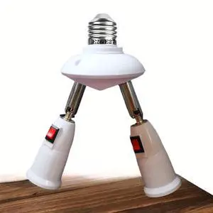 360° Adjustable 2-in-1 E26/E27 Splitter Socket Adapter for Standard LED Bulbs (W/SW) 360° Adjustable 2-in-1 E26/E27 Splitter Socket Adapter for Standard LED Bulbs (W/SW)