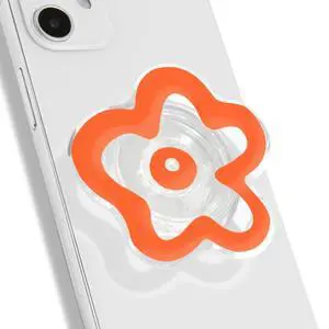 Cute Transparent Daisy Flower Shape Design Mobile Phone Grip Multi Functional Collapsible Stand Holder for Smartphone Tablet Cell Phone Accessory (Coral) Cute Transparent Daisy Flower Shape Design Mobile Phone Grip Multi Functional Collapsible Stand Holder for Smartphone Tablet Cell Phone Accessory (Coral)