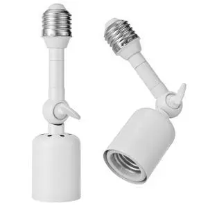 2-Pack Heavy Duty Light Socket Extender, 360° Adjustable E26/E27 Extension Adapter for High Power Bulbs, Security Cameras & Fans, Outdoor/Indoor (White, 6.7inch) 2-Pack Heavy Duty Light Socket Extender, 360° Adjustable E26/E27 Extension Adapter for High Power Bulbs, Security Cameras & Fans, Outdoor/Indoor (White, 6.7inch)