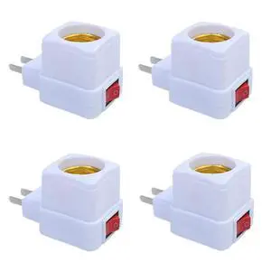 E26/E27 Socket Extension Adapter with Switch,Plug-in Light Socket,Convert Outlet to Light Bulb Socket (4 Pack) E26/E27 Socket Extension Adapter with Switch,Plug-in Light Socket,Convert Outlet to Light Bulb Socket (4 Pack)