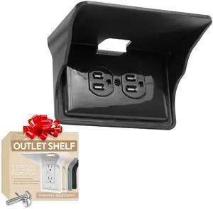 Power Perch Horizontal Outlet Shelf Organizer for Alexa Echo Dot Speakers, Phone - Wall Outlet Holder with Strap - Socket Shelf Bathroom Kitchen Counter Charging Station - Black 1 Pack Power Perch Horizontal Outlet Shelf Organizer for Alexa Echo Dot Speakers, Phone - Wall Outlet Holder with Strap - Socket Shelf Bathroom Kitchen Counter Charging Station - Black 1 Pack