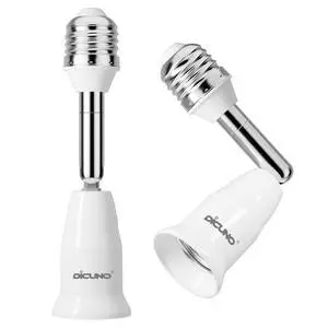 Light Socket Extender, E26 Light Bulb Extender, 4.5 Inch Extension, Adjustable Socket Extension Adapter, 180° Bendable, 350° Rotatable, Medium Screw Base, 2-Pack Light Socket Extender, E26 Light Bulb Extender, 4.5 Inch Extension, Adjustable Socket Extension Adapter, 180° Bendable, 350° Rotatable, Medium Screw Base, 2-Pack