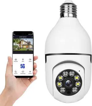 360° Security Cameras Wireless Outdoor, 2.4GHz & 5GHz WiFi Light Bulb1080p Security Camera Wireless Light Socket Smart Cameras for Home Security, Motion Detection, Two-Way Audio (1PC) 360° Security Cameras Wireless Outdoor, 2.4GHz & 5GHz WiFi Light Bulb1080p Security Camera Wireless Light Socket Smart Cameras for Home Security, Motion Detection, Two-Way Audio (1PC)