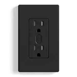 Smart Plug, Smart in-Wall Outlet Compatible with Alexa and Google Assistant, 2.4GHz Wi-Fi Smart Receptacle with Energy Monitoring, No Hub Required, UL Listed, Black, 1 Pack Smart Plug, Smart in-Wall Outlet Compatible with Alexa and Google Assistant, 2.4GHz Wi-Fi Smart Receptacle with Energy Monitoring, No Hub Required, UL Listed, Black, 1 Pack