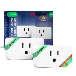 Zigbee Smart Plug, Energy Monitoring, Required, ETL Certified, Compatible with Alexa, Google Home, Home Assistant, SmartThings, Remote App Control, Smart Outlet, 2 Pack Zigbee Smart Plug, Energy Monitoring, Required, ETL Certified, Compatible with Alexa, Google Home, Home Assistant, SmartThings, Remote App Control, Smart Outlet, 2 Pack