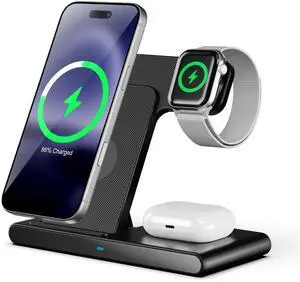 3 in 1 Wireless Charging Stand for Multiple Apple Devices, Compatible with iPhone 17 16e 16 15 14 Pro Max 13 12 11, Watch Series and AirPods 4 3 Pro 3 in 1 Wireless Charging Stand for Multiple Apple Devices, Compatible with iPhone 17 16e 16 15 14 Pro Max 13 12 11, Watch Series and AirPods 4 3 Pro