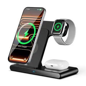 Wireless Charger Foldable Charging Station: 3in1 Charger Dock for iPhone 17 17Air 16 16e 15 14 13 12 Pro Max Plus - AirPods 4 3 2 Pro & Apple Watch S11 - S2 SE Ultra, Office Room Home Desk Nightstand Wireless Charger Foldable Charging Station: 3in1 Charger Dock for iPhone 17 17Air 16 16e 15 14 13 12 Pro Max Plus - AirPods 4 3 2 Pro & Apple Watch S11 - S2 SE Ultra, Office Room Home Desk Nightstand