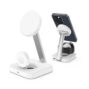 Wireless Charging Station for Magsafe Charger, Wireless Charger for iPhone 17/16/15/14/13 Series/Apple Watch/AirPods Pro, Faster Magnetic Charger Stand, Adjustable Angle Foldable Travel Phone Holder Wireless Charging Station for Magsafe Charger, Wireless Charger for iPhone 17/16/15/14/13 Series/Apple Watch/AirPods Pro, Faster Magnetic Charger Stand, Adjustable Angle Foldable Travel Phone Holder