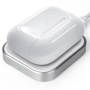AirPods Pro Charger, Wireless Charging Station for AirPods Pro 3/ Pro 2/Pro, Wireless Charger for Airpods 4 (with Active Noise Cancellation)/ 3rd/ 2rd, White AirPods Pro Charger, Wireless Charging Station for AirPods Pro 3/ Pro 2/Pro, Wireless Charger for Airpods 4 (with Active Noise Cancellation)/ 3rd/ 2rd, White