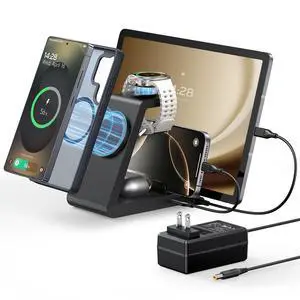 Magnetic Wireless Charger for Samsung, 5 in 1 Charging Station Compatible with MagSafe Samsung Charger for Galaxy S26/S25/Z Fold7/Flip7/Watch Ultra 8, Charger Dock Stand for All Galaxy Tab Series Magnetic Wireless Charger for Samsung, 5 in 1 Charging Station Compatible with MagSafe Samsung Charger for Galaxy S26/S25/Z Fold7/Flip7/Watch Ultra 8, Charger Dock Stand for All Galaxy Tab Series