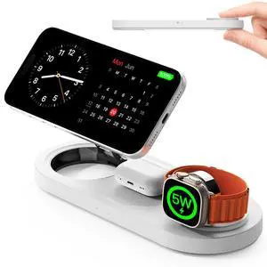 Travel Metal Bracket Magnetic 3 in 1 Wireless Charging Station,for iPhone17-12,Fast 5W Charger for Apple Watch AirPods,Foldable Stand MagSafe Charger Dock for Nightstand Desk Travel Travel Metal Bracket Magnetic 3 in 1 Wireless Charging Station,for iPhone17-12,Fast 5W Charger for Apple Watch AirPods,Foldable Stand MagSafe Charger Dock for Nightstand Desk Travel