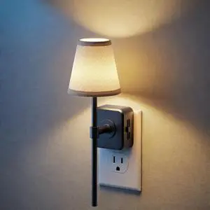 Night Lights Plug into Wall, Vintage Nightlights, Dusk to Dawn Sensor, 0-100LM Dimmable, Pleated Fabric Beige Lamp for Living Room Bedroom Hallway Night Lights Plug into Wall, Vintage Nightlights, Dusk to Dawn Sensor, 0-100LM Dimmable, Pleated Fabric Beige Lamp for Living Room Bedroom Hallway