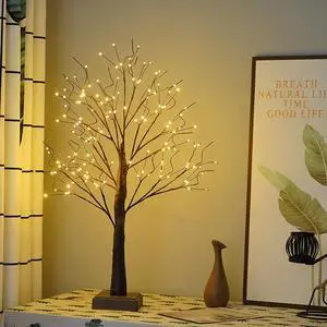 144 LED Artificial Tree Lamp with Timer, DIY Birch Trees with LED Lights, Lighted Up Trees Lamp USB/Battery Powered, Fairy Light Spirit for Table Home Wedding Bedroom Christmas (Brown) 144 LED Artificial Tree Lamp with Timer, DIY Birch Trees with LED Lights, Lighted Up Trees Lamp USB/Battery Powered, Fairy Light Spirit for Table Home Wedding Bedroom Christmas (Brown)