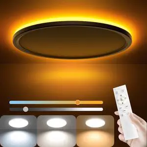12 Inch LED Ceiling Light Dimmable - 24W 2400LM Modern Hardwiring Ceiling Lamp with Remote - 6W Night Light Warm - LED Flush Mount Ceiling Lights for Bedroom Kitchen Living Room Round (White) 12 Inch LED Ceiling Light Dimmable - 24W 2400LM Modern Hardwiring Ceiling Lamp with Remote - 6W Night Light Warm - LED Flush Mount Ceiling Lights for Bedroom Kitchen Living Room Round (White)