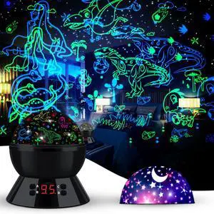 Dinosaur Night Light Projector for Kids, 360° Rotating Dino Projection Lamp Star Projector for Bedroom Ceiling, Toddler Night Light with Timer, Birthday Gift for Boys, Dinosaur Toys for Kids Ages 3-5 Dinosaur Night Light Projector for Kids, 360° Rotating Dino Projection Lamp Star Projector for Bedroom Ceiling, Toddler Night Light with Timer, Birthday Gift for Boys, Dinosaur Toys for Kids Ages 3-5