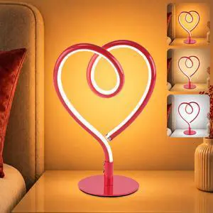 Red Table Lamp 3CCT 2700K 4000K 6500K Stepless Dimmable Heart Lamp, Touch Control Aluminum Bedside Lamps with USB Adapter, for Bedroom,Girls Room,Nightstand,Desk Red Table Lamp 3CCT 2700K 4000K 6500K Stepless Dimmable Heart Lamp, Touch Control Aluminum Bedside Lamps with USB Adapter, for Bedroom,Girls Room,Nightstand,Desk