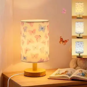 Butterfly Kids Table Lamp for Bedroom,Kids Bedside Lamps 3 Colors Dimmable Nightstand Night Light with Cartoon Flaxen Fabric Shade Desk Lamp for Girls Boys Room Nursery Decor,Butterfly Gifts for Girls Butterfly Kids Table Lamp for Bedroom,Kids Bedside Lamps 3 Colors Dimmable Nightstand Night Light with Cartoon Flaxen Fabric Shade Desk Lamp for Girls Boys Room Nursery Decor,Butterfly Gifts for Girls