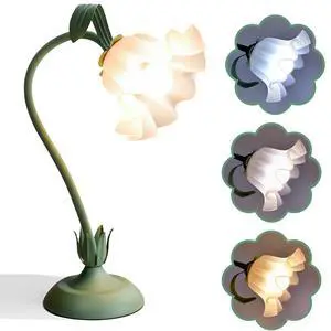 Cute Flower Table Lamp, Bedside Vintage Flower Lamp with LED Bulb, 3 Colors Temperature Flower Lamp for Bedroom Living Room Bedside Desk Reading Lighting Table Lamps Home DecorationGreen Cute Flower Table Lamp, Bedside Vintage Flower Lamp with LED Bulb, 3 Colors Temperature Flower Lamp for Bedroom Living Room Bedside Desk Reading Lighting Table Lamps Home DecorationGreen