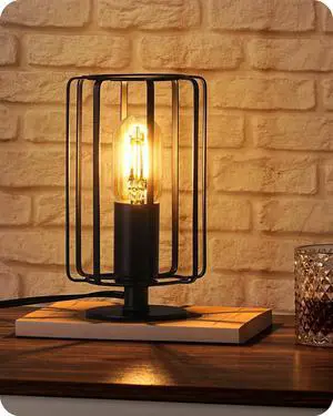 Industrial Small Table Lamp, Small Bedside Lamp with Dimmable 2400K Warm Light LED Bulb, Vintage Desk Lamp, Black Nightstand Lamp for Bedroom, Study, Office, Small Space, B05TL05 Industrial Small Table Lamp, Small Bedside Lamp with Dimmable 2400K Warm Light LED Bulb, Vintage Desk Lamp, Black Nightstand Lamp for Bedroom, Study, Office, Small Space, B05TL05