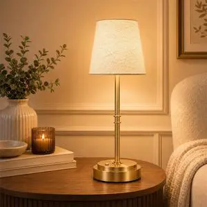 Rechargeable Cordless Table Lamp, Battery Operated Bedside Lamp, Gold Rechargeable Cordless Table Lamp, Battery Operated Bedside Lamp, Gold