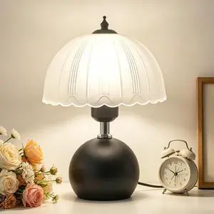Small Retro Vintage Table Lamp, Cute Mushroom Beside Nightstand Desk Lamps with Glass Shade | 3 Color Temperatures | 2 Bulbs | for Bedroom Living Room Kitchen Small Retro Vintage Table Lamp, Cute Mushroom Beside Nightstand Desk Lamps with Glass Shade | 3 Color Temperatures | 2 Bulbs | for Bedroom Living Room Kitchen