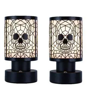 Rechargeable Cordless Touch Desk Lamp with Metal Skull Lampshade, 3-Level Dimmable, Halloween Theme, for Bedroom, Living Room, Restaurant, Bar Rechargeable Cordless Touch Desk Lamp with Metal Skull Lampshade, 3-Level Dimmable, Halloween Theme, for Bedroom, Living Room, Restaurant, Bar