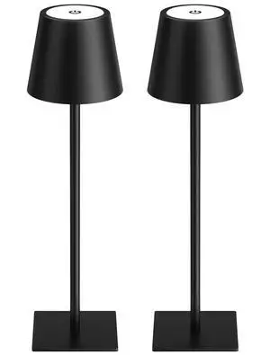 Cordless Rechargeable Table Lamp Black 5000mAh Battery Operated Lamps, 3 Colors Stepless Dimming Touch Lamp for Living Room, Kitchen Counter, Dining, Outdoor Patio, 2 Pack Cordless Rechargeable Table Lamp Black 5000mAh Battery Operated Lamps, 3 Colors Stepless Dimming Touch Lamp for Living Room, Kitchen Counter, Dining, Outdoor Patio, 2 Pack